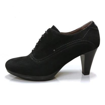 Scarpe Francesine Donna NeroGiardini A207801D Pelle Scamosciata, Nero, Tacco 7 cm con Plateau, Lacci - Numero 37 (EU)