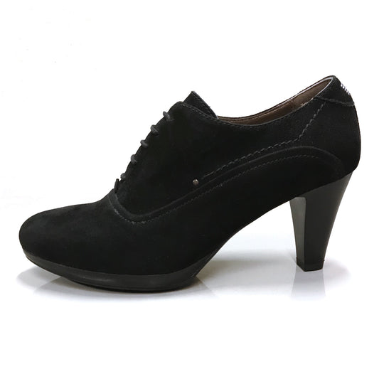 Scarpe Francesine Donna NeroGiardini A207801D Pelle Scamosciata, Nero, Tacco 7 cm con Plateau, Lacci - Numero 37 (EU)