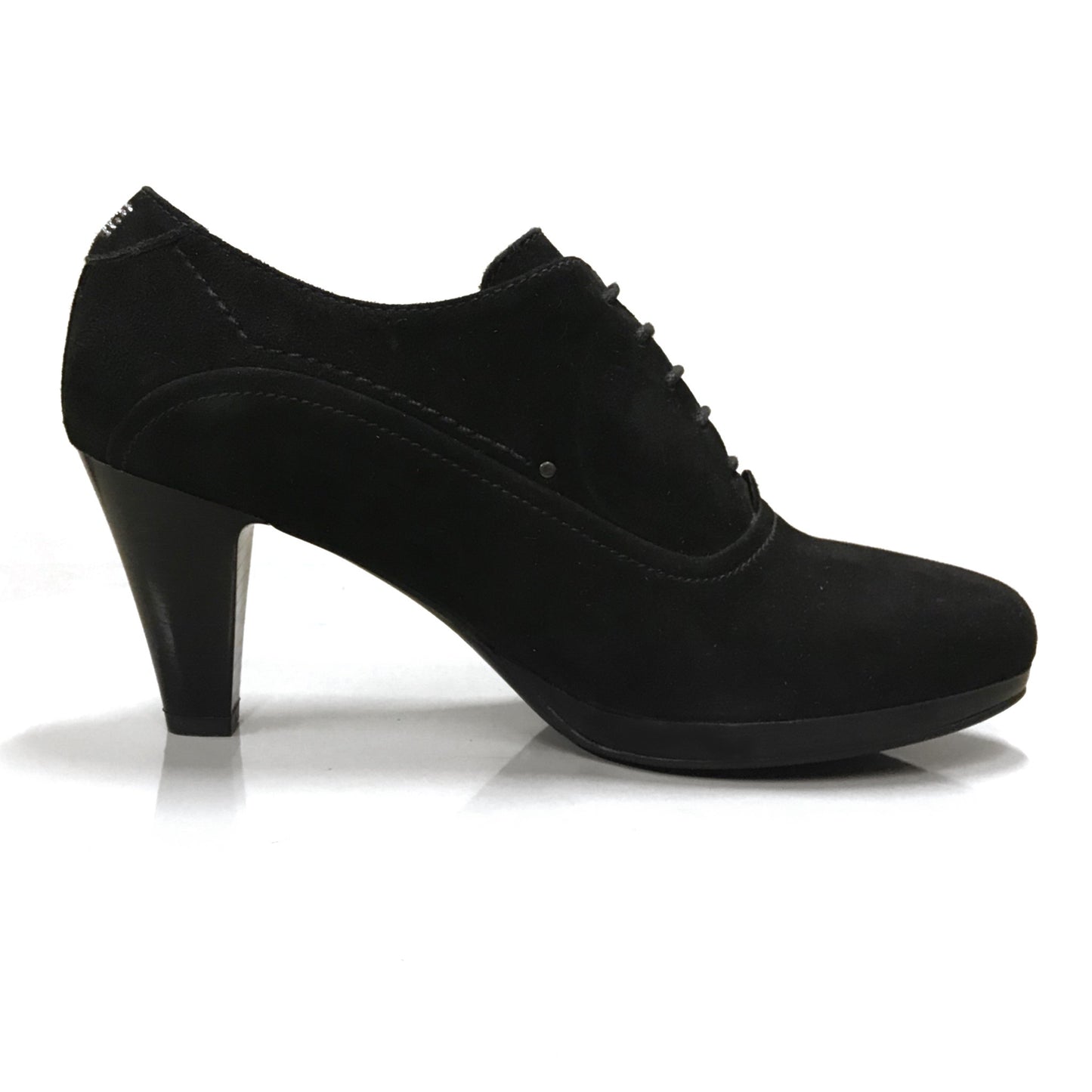 Scarpe Francesine Donna NeroGiardini A207801D Pelle Scamosciata, Nero, Tacco 7 cm con Plateau, Lacci - Numero 37 (EU)