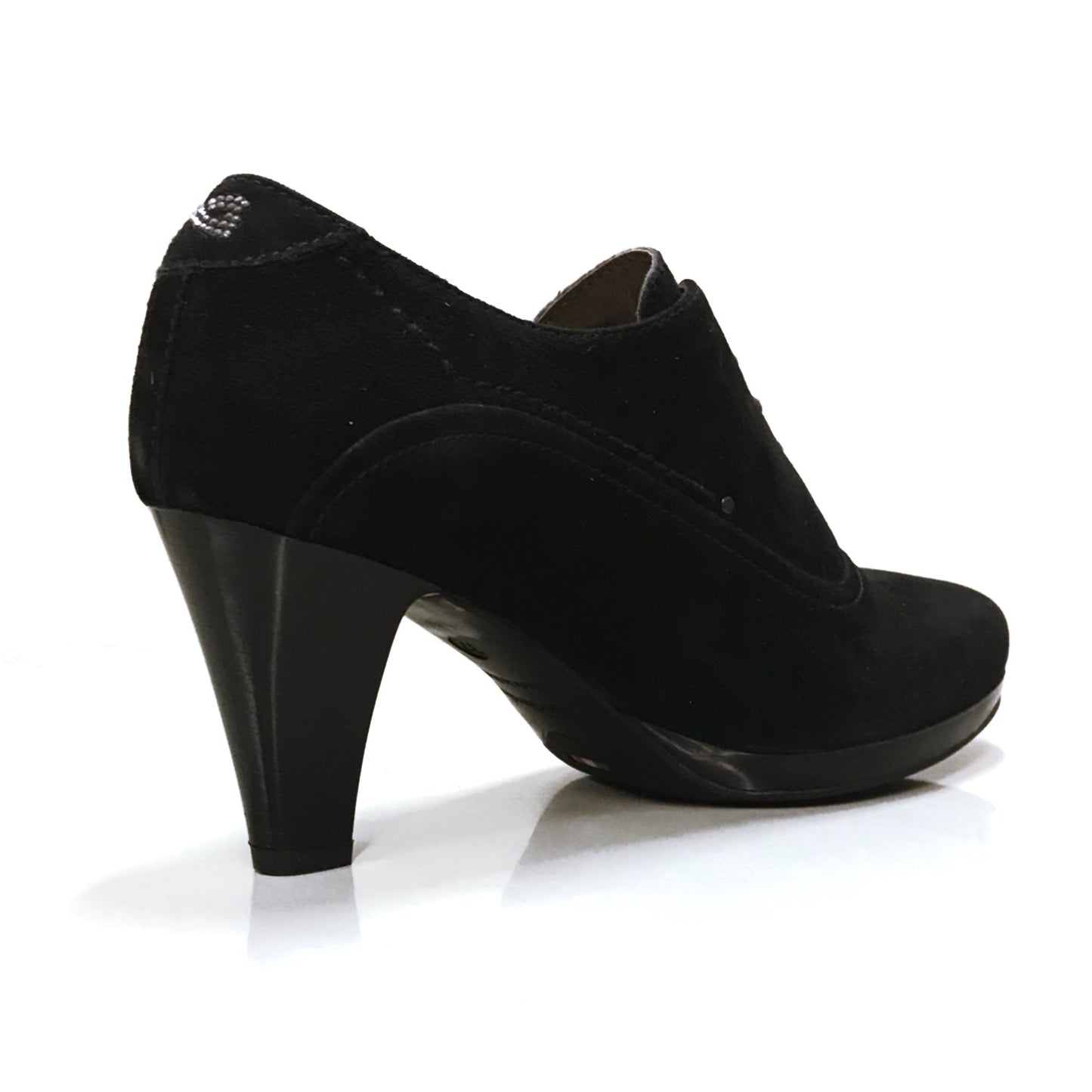 Scarpe Francesine Donna NeroGiardini A207801D Pelle Scamosciata, Nero, Tacco 7 cm con Plateau, Lacci - Numero 37 (EU)