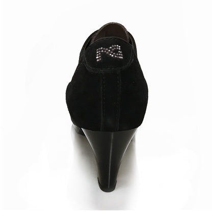 Scarpe Francesine Donna NeroGiardini A207801D Pelle Scamosciata, Nero, Tacco 7 cm con Plateau, Lacci - Numero 37 (EU)