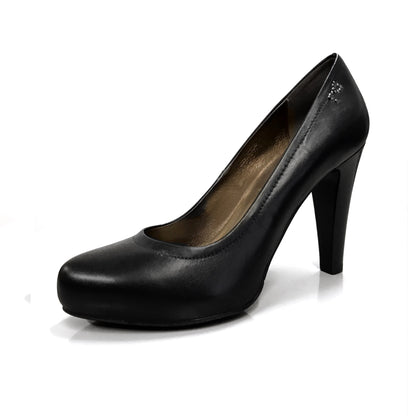 Dècolletè NeroGiardini A208140DE - Tacco Alto 9 cm con Plateau Interno, Vera Pelle, Nero