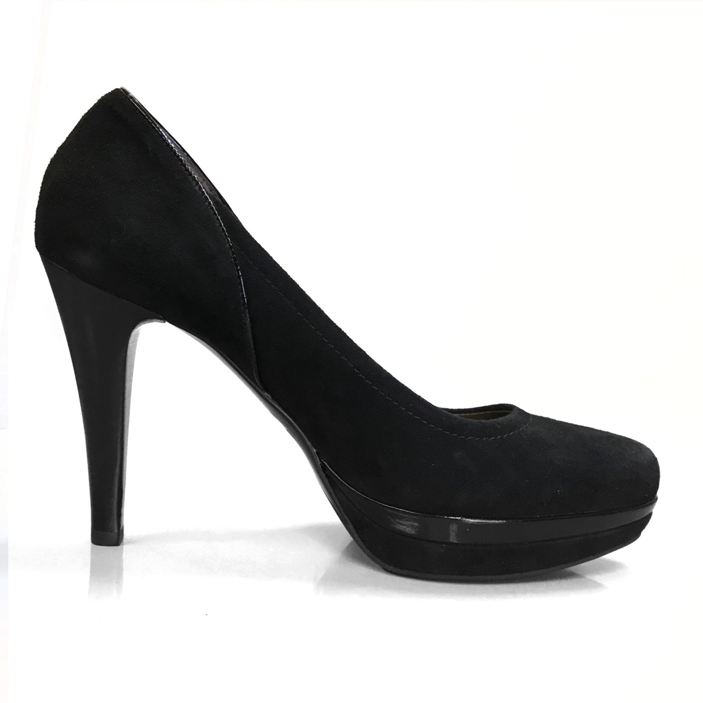 Dècolletè Donna NeroGiardini A1069030DE - Tacco 10 cm con Plateau, Vera Pelle di Camoscio Nero - Numero 38