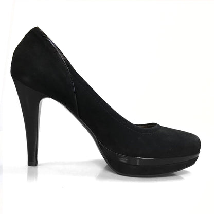 Dècolletè Donna NeroGiardini A1069030DE - Tacco 10 cm con Plateau, Vera Pelle di Camoscio Nero - Numero 38