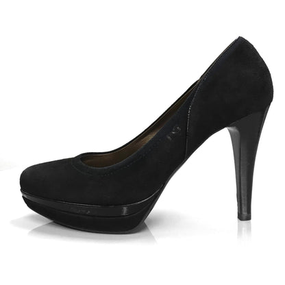 Dècolletè Donna NeroGiardini A1069030DE - Tacco 10 cm con Plateau, Vera Pelle di Camoscio Nero - Numero 38