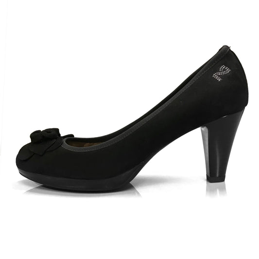Dècolletè Donna NeroGiardini A208080D Tacco 7 cm con Plateau, Fiore apllicato, Camoscio Nero