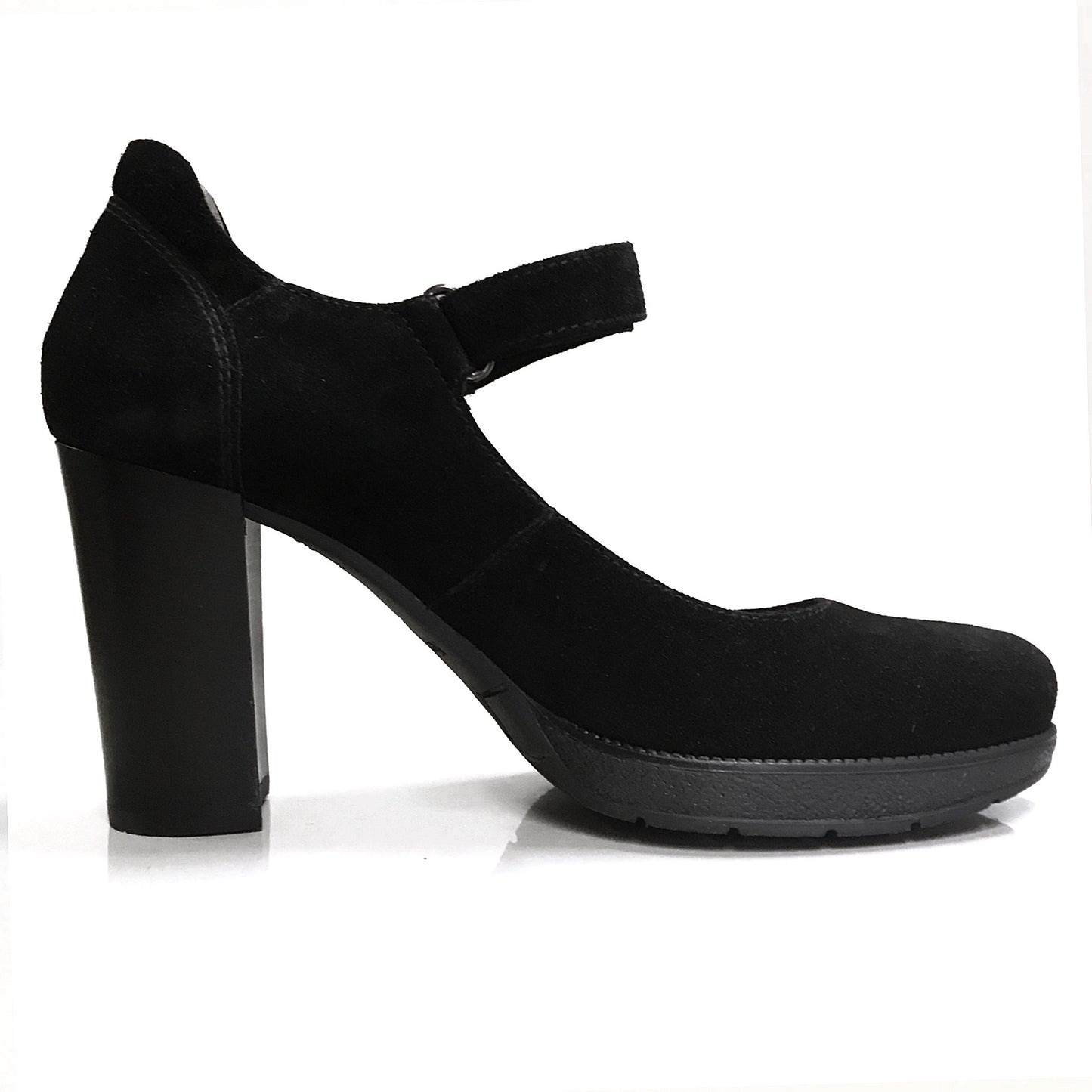 Dècolletè NeroGiardini A005200D Donna - Tacco a Blocco 9 cm con Plateau, Stile Mary Jane, Cinturino, Nero - Numero 38 (EU)