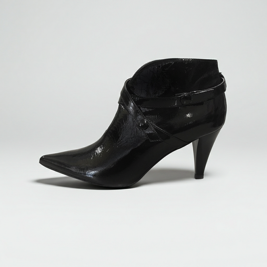 Tronchetti Eleganti Donna NeroGiardini 617E Tacco 7 cm, Pelle Naplak, Vernice Nero, Chiusura Automatica