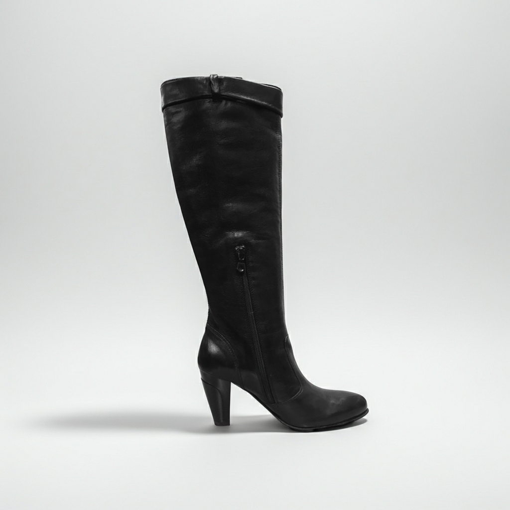Stivali alti Donna NeroGiardini A900271E Tacco alto 7 cm, Vera Pelle, Nero, Zip