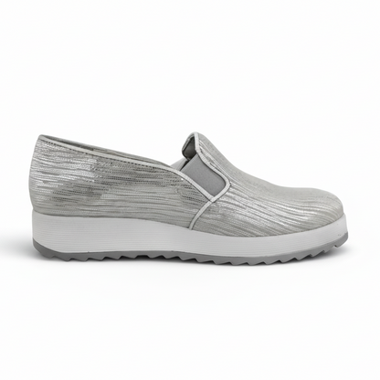 Sneakers Donna Cinzia Soft 25581 Argento con Elastici Laterali - 39 (EU)