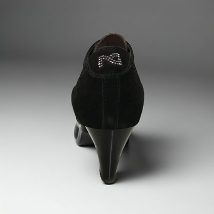 Scarpe Francesine Donna NeroGiardini A207801D Pelle Scamosciata, Nero, Tacco 7 cm con Plateau, Lacci - Numero 37 (EU)