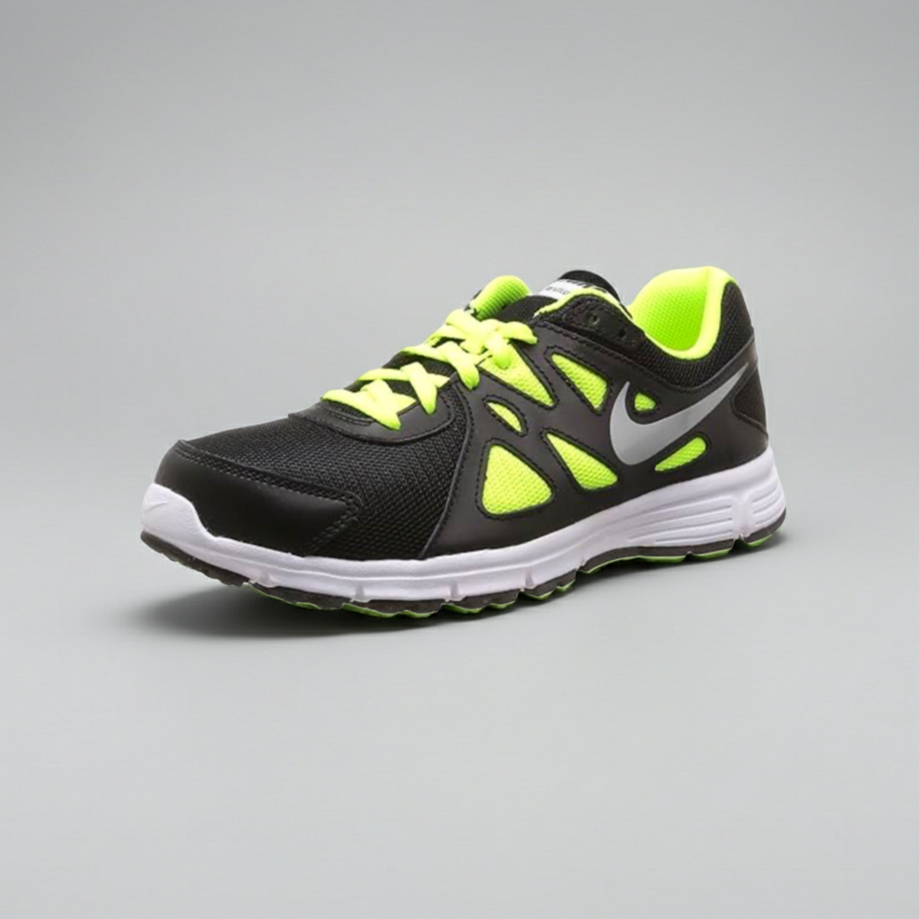 Nike Revolution 2 GS Scarpe da Corsa, Uomo/Donna, Nero e giallo fluo