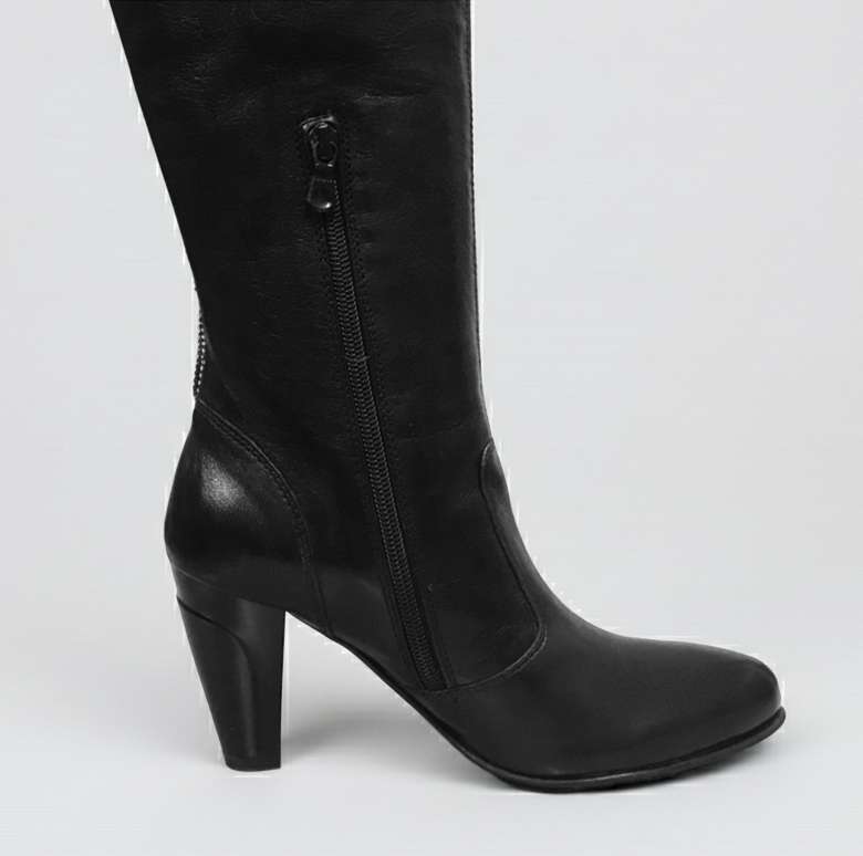 Stivali alti Donna NeroGiardini A900271E Tacco alto 7 cm, Vera Pelle, Nero, Zip