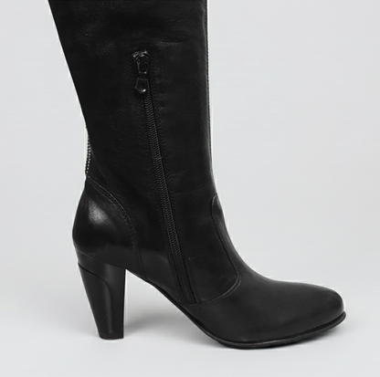 Stivali alti Donna NeroGiardini A900271E Tacco alto 7 cm, Vera Pelle, Nero, Zip