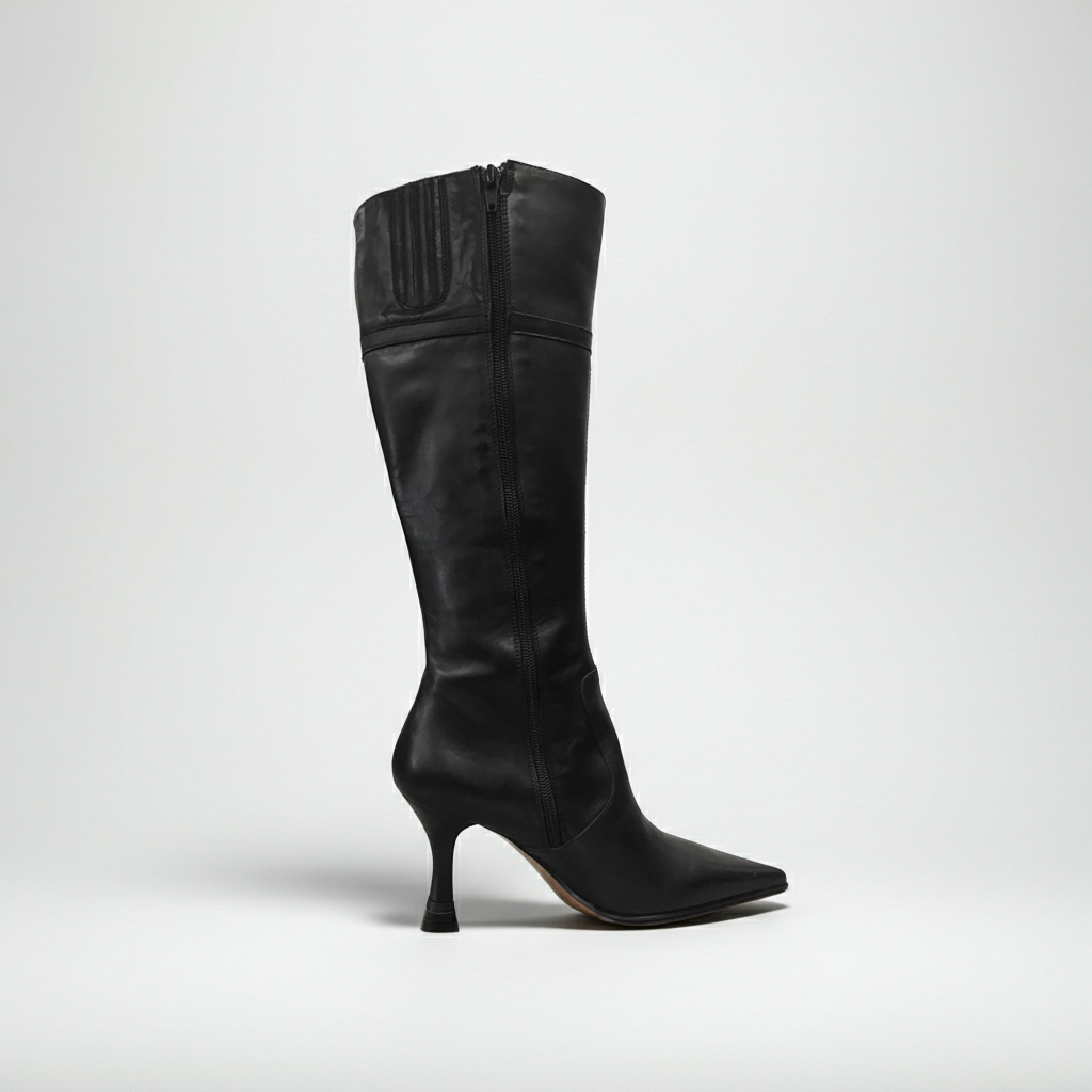 Stivali eleganti NeroGiardini 00630 Vera Pelle, Nero, Cerniera zip, Elastico