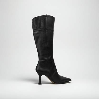 Stivali eleganti NeroGiardini 00630 Vera Pelle, Nero, Cerniera zip, Elastico