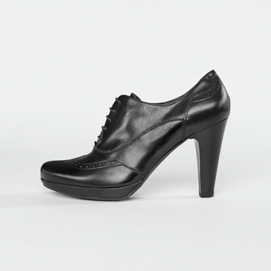 Scarpe Francesine Donna NeroGiardini A005551DE Vera Pelle Nero, Tacco 9 cm con Plateau e Lacci - Numero 37 (EU)