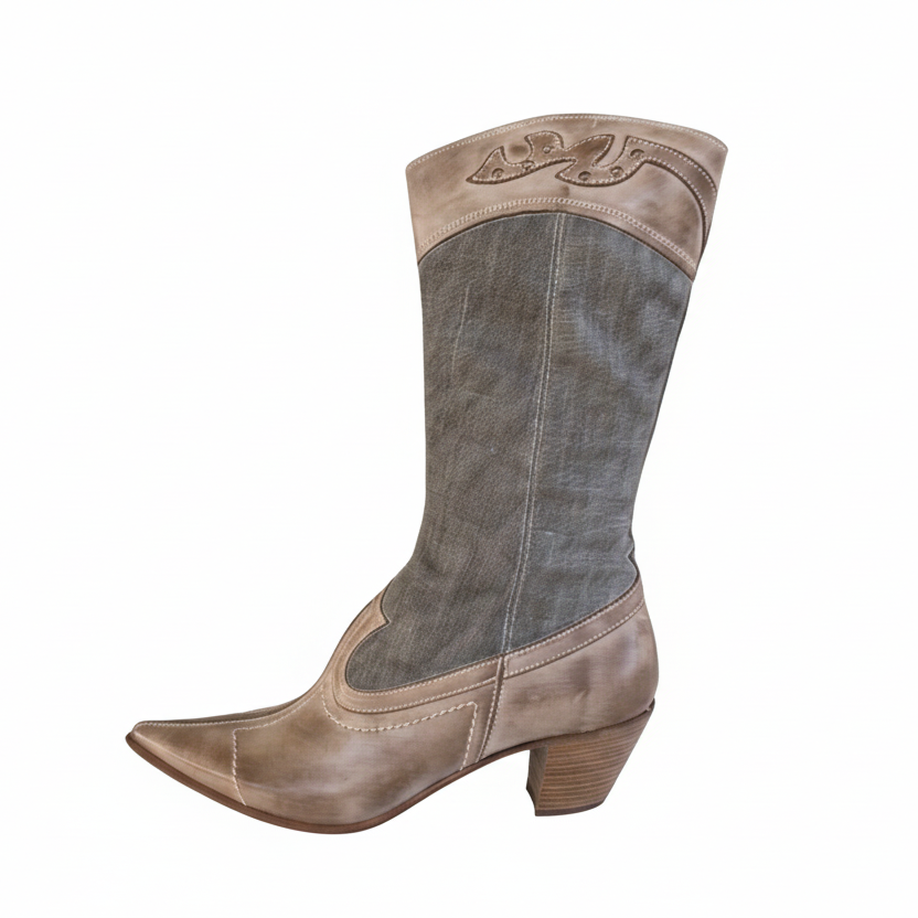 Stivali Texani Donna NeroGiardini 00312 Vera Pelle Beige Tela Tortora, Numero 40 EU