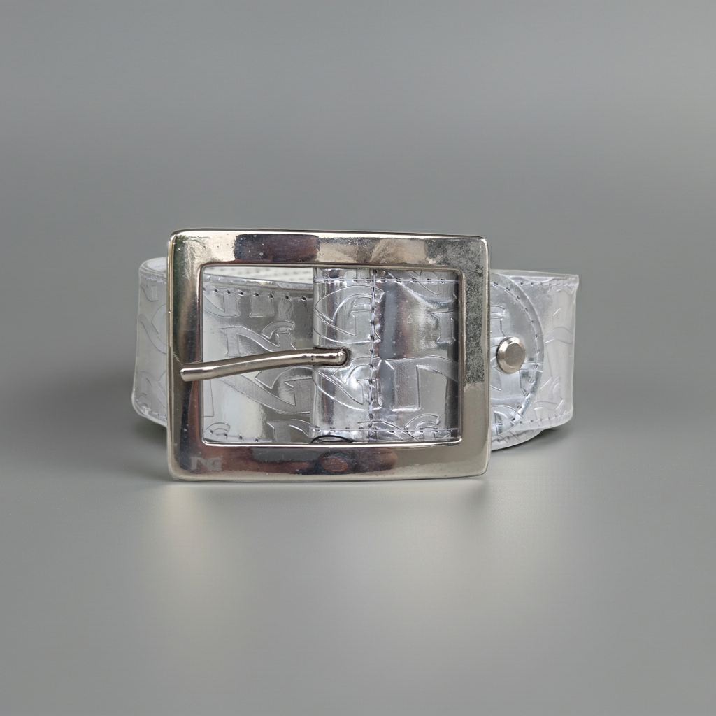 NeroGiardini Cintura monogram Lucida Argento, Vera Pelle