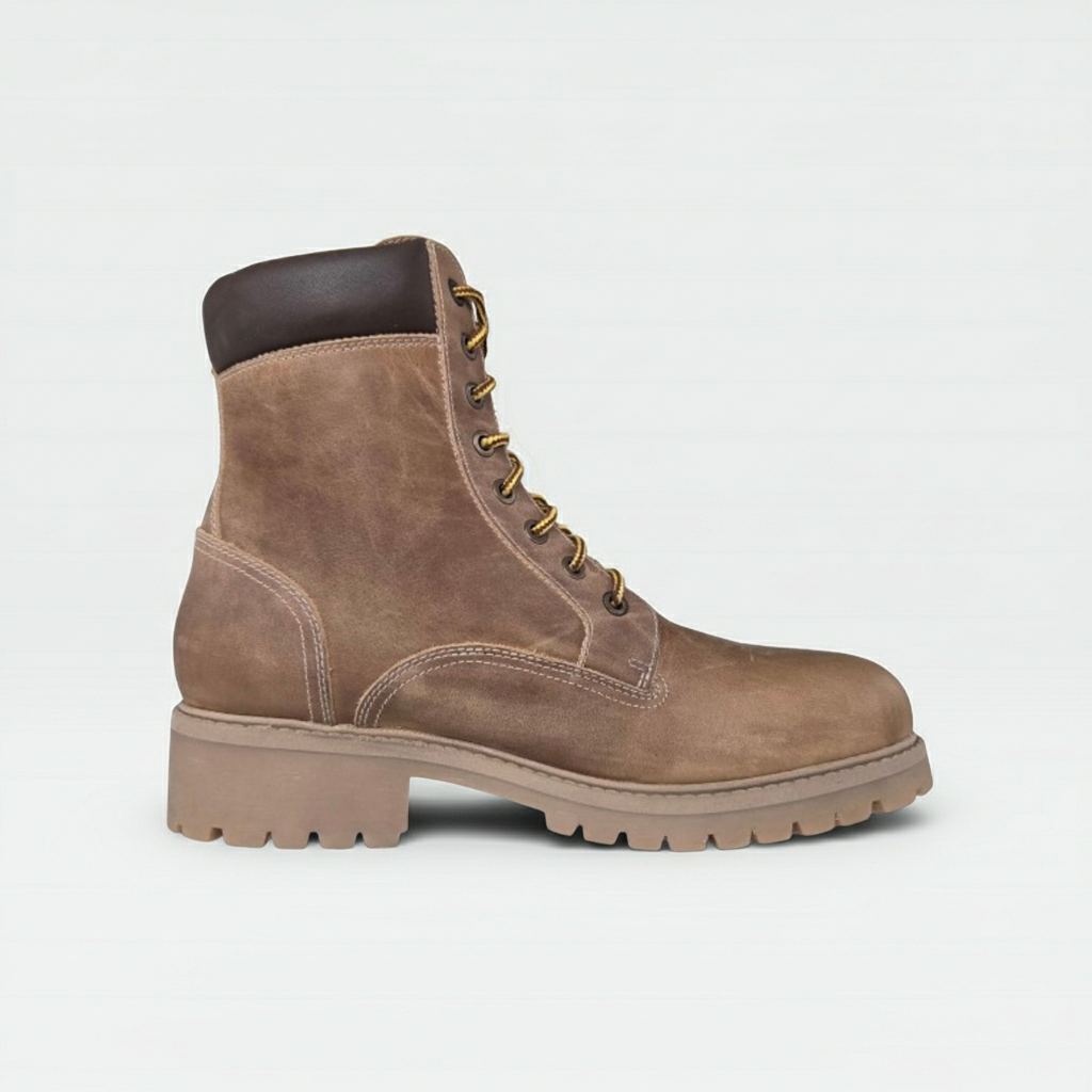 Stivaletti NeroGiardini A207780D, Vera Pelle, Marrone Sabbia, Suola Carroarmato