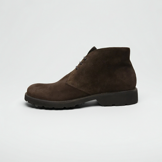 Scarpe Uomo Polacchine NeroGiardini 09312 Vera Pelle Scamosciata, Lacci - Marrone Ebano
