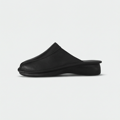 Fly Flot 13020, Ciabatte Pantofole Chiuse in Vera Pelle, Nero
