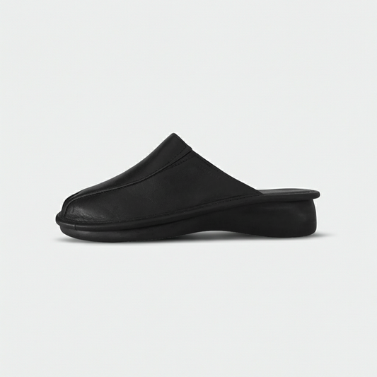 Fly Flot 13020, Ciabatte Pantofole Chiuse in Vera Pelle, Nero