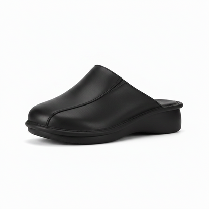 Fly Flot 13020, Ciabatte Pantofole Chiuse in Vera Pelle, Nero, 41
