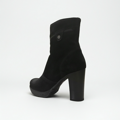 Stivaletti Neri Donna NeroGiardini A005205D - Tacco a blocco 8 cm con Plateau, Vera Pelle in camoscio - Numero 36
