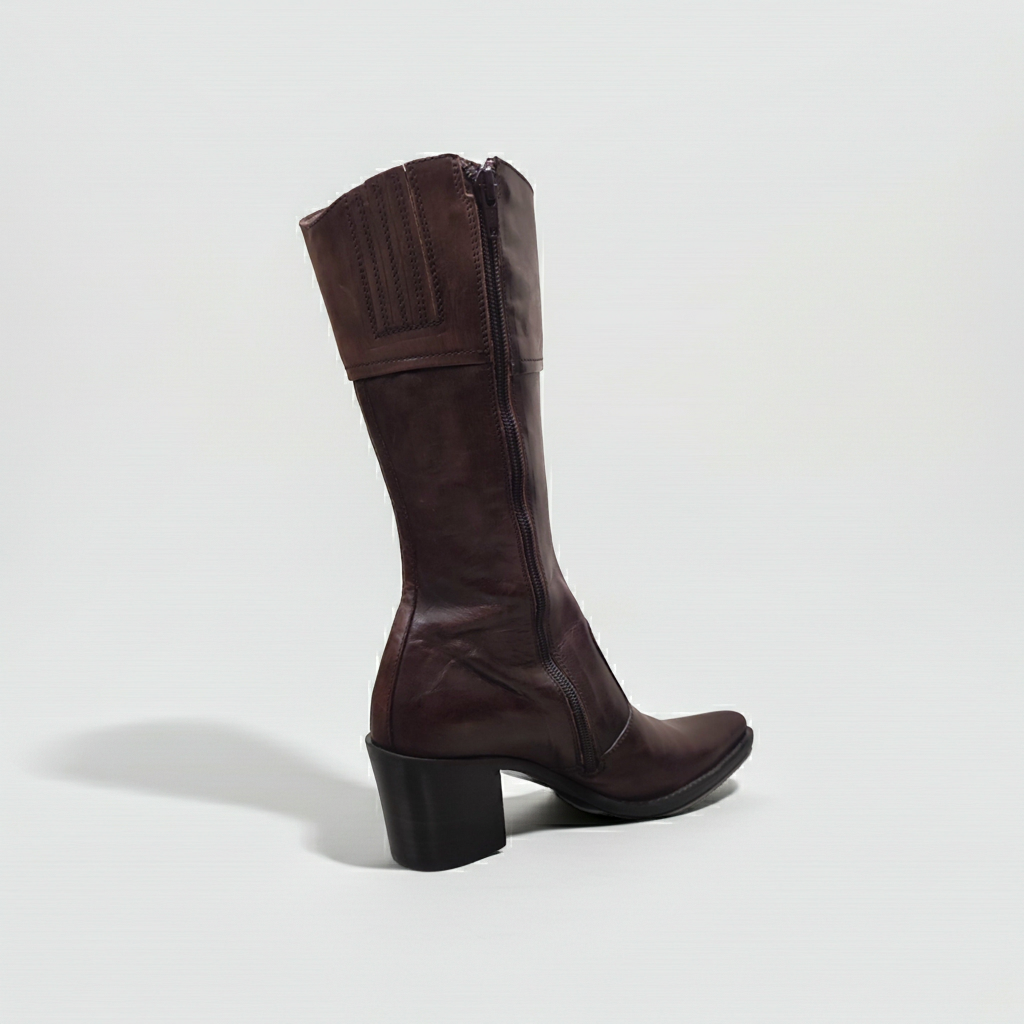 Stivali Texani Donna NeroGiardini 00972 - Vera Pelle, Marrone Testa di moro, Zip, Elastico
