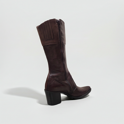 Stivali Texani Donna NeroGiardini 00972 - Vera Pelle, Marrone Testa di moro, Zip, Elastico