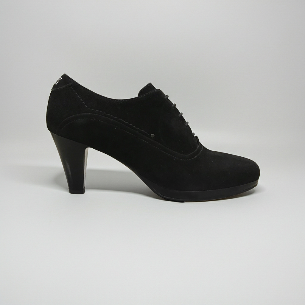 Scarpe Francesine Donna NeroGiardini A207801D Pelle Scamosciata, Nero, Tacco 7 cm con Plateau, Lacci - Numero 37 (EU)