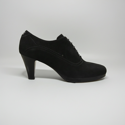Scarpe Francesine Donna NeroGiardini A207801D Pelle Scamosciata, Nero, Tacco 7 cm con Plateau, Lacci - Numero 37 (EU)