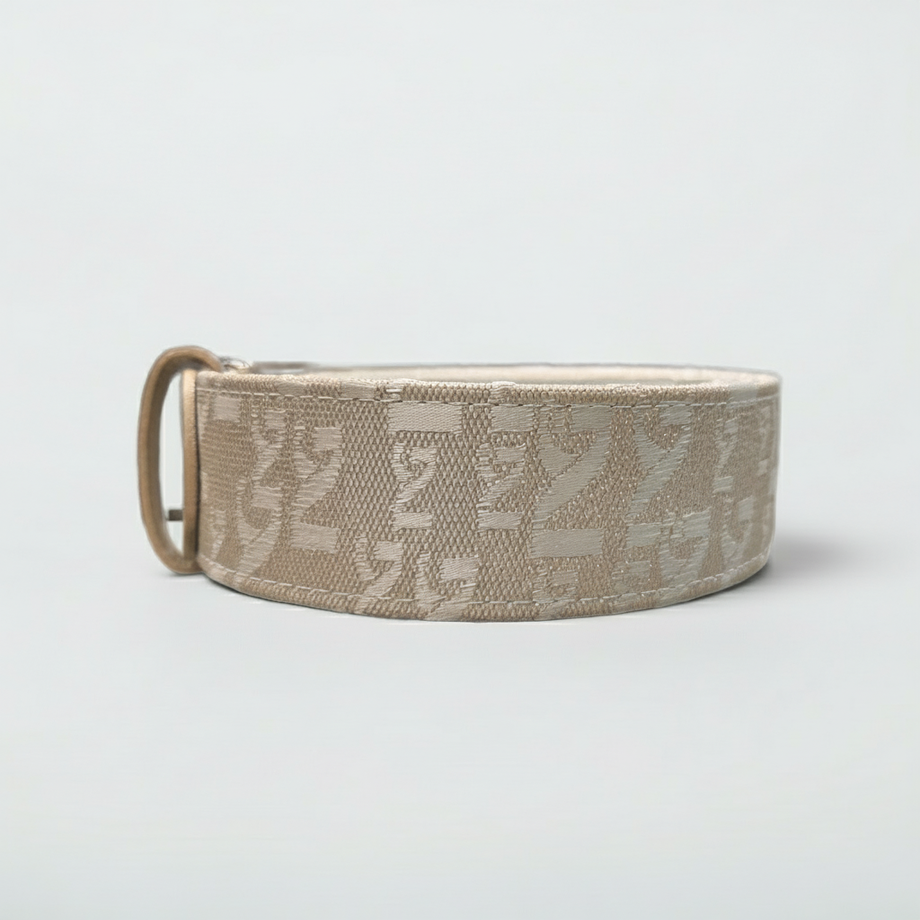 Cintura Platino Beige con punti luce monogram Nero Giardini