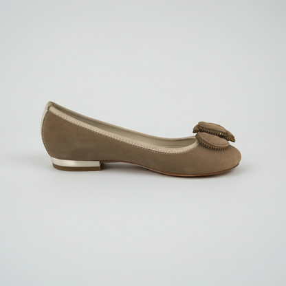 Ballerine Donna NeroGiardini P106020D Tacco Basso specchiato Vera Pelle Castoro Beige