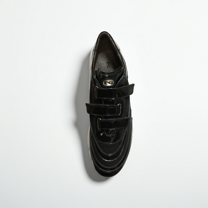 Sneakers A907919 in Vera Pelle Naplak, Pelle Scamosciata, chiusura triplo strappo, Nero 40/41x2/42/43