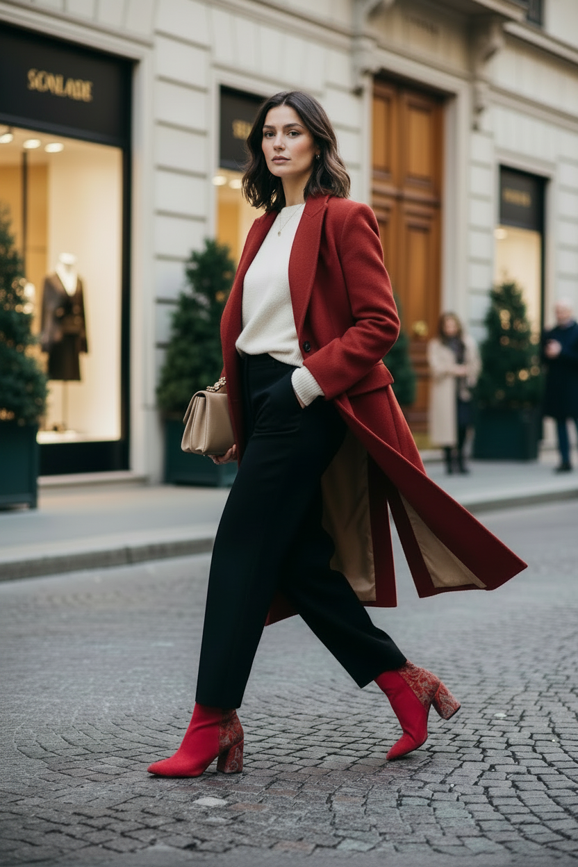 Stivaletto Rosso, Donna, Pregunta 9802, Vera Pelle scamosciata Tacco a blocco