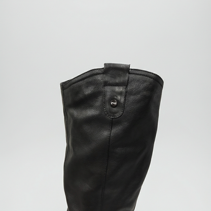 Stivali Cavallerizza Donna NeroGiardini A207991D Vera pelle, Tacco basso, Cerniera Zip, Borchie, Nero