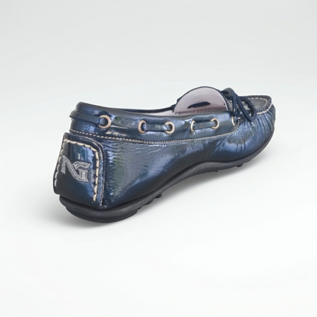 Mocassini Donna NeroGiardini 10011 Vera Pelle in Vernice Blu Petrolio