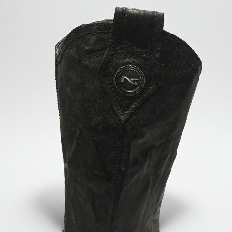 Stivali camperos texani, NeroGiardini, 00201, Donna, Vera Pelle, Nero, 38 EU