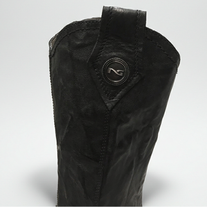 Stivali camperos texani, NeroGiardini, 00201, Donna, Vera Pelle, Nero, 38 EU