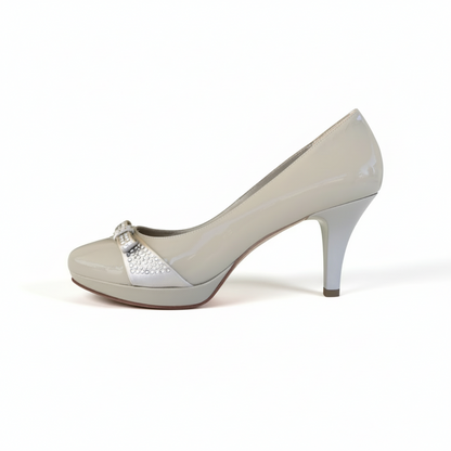 Décolleté P308980DE – Vera Pelle in Vernice Moonlight Sabbia, 38 | Scarpe da Cerimonia