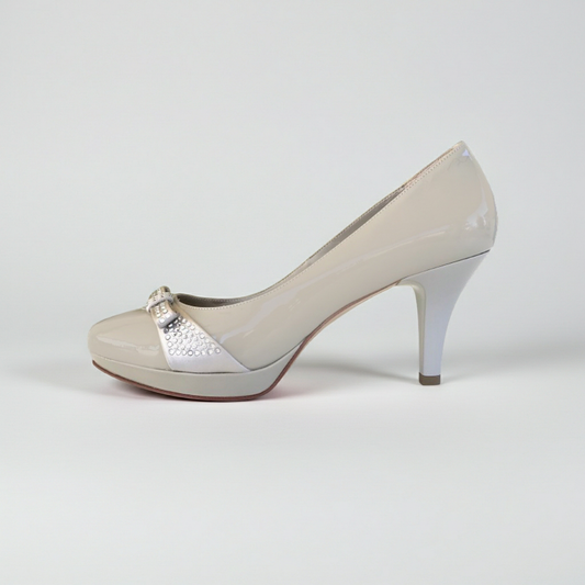 Décolleté P308980DE Vera Pelle Vernice Moonlight Sabbia