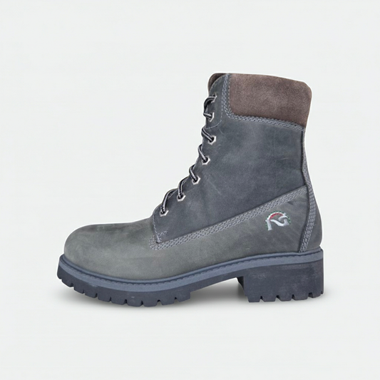 NeroGiardini Stivaletti Stringati Unisex in Vera Pelle, Grigio, Polacchine, Suola Carroarmato