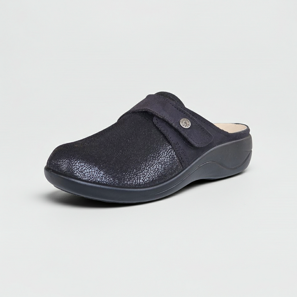 Cinzia Soft NC3335M, Pantofole Donna in Vera Pelle, Nero, con Strappo e Plantare Estraibile