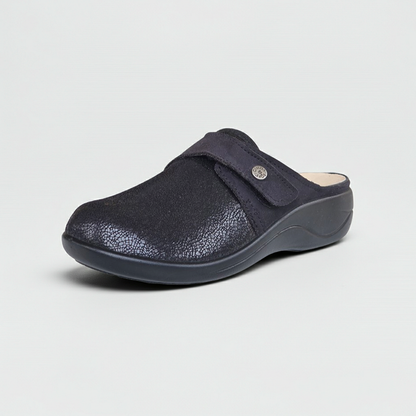 Cinzia Soft NC3335M, Pantofole Donna in Vera Pelle, Nero, con Strappo e Plantare Estraibile