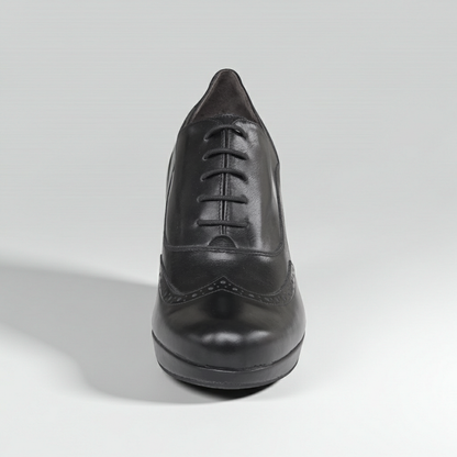 Scarpe Francesine Donna NeroGiardini A005551DE Vera Pelle Nero, Tacco 9 cm con Plateau e Lacci - Numero 37 (EU)