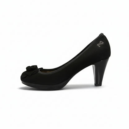 Dècolletè Donna NeroGiardini A208080D Tacco 7 cm con Plateau, Fiore apllicato, Camoscio Nero