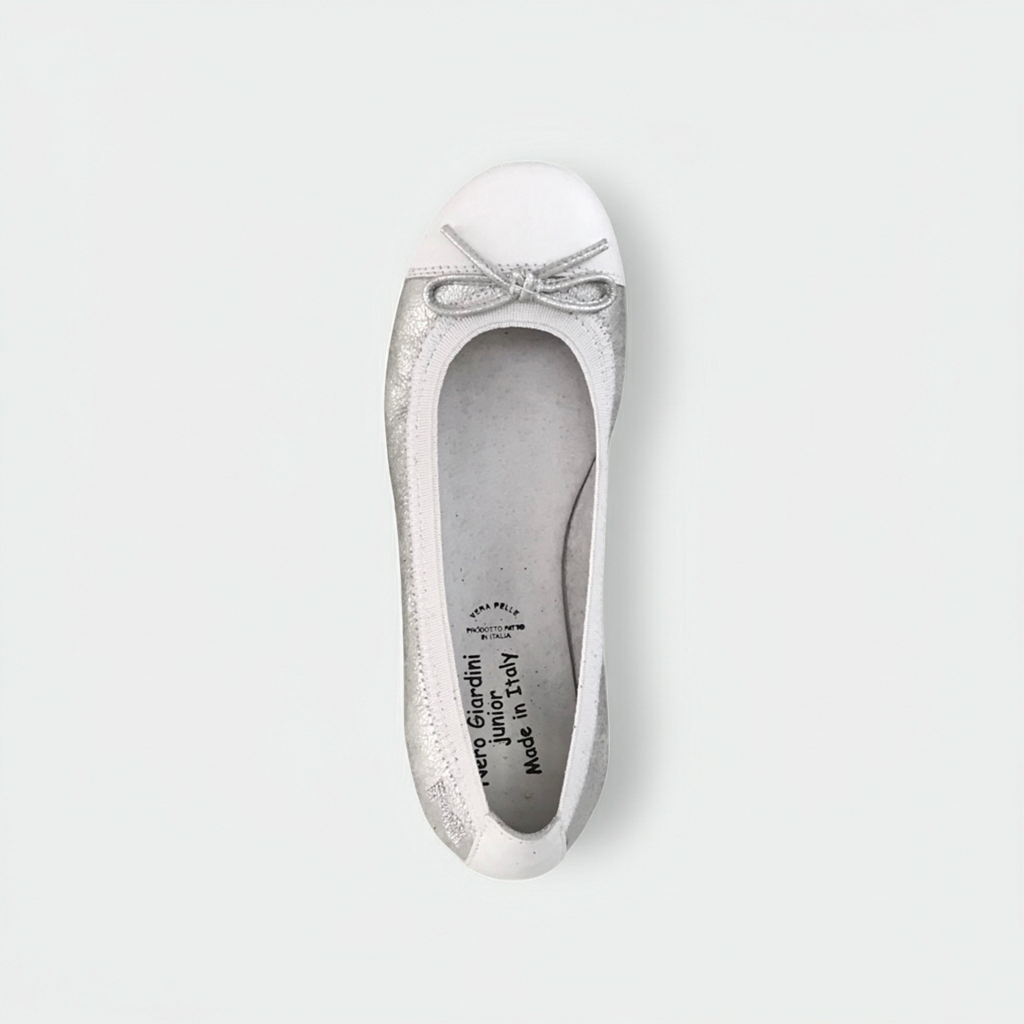 Ballerine Argento NeroGiardini P530877F Vera Pelle
