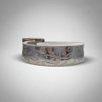 NeroGiardini Cintura monogram Lucida Argento, Vera Pelle